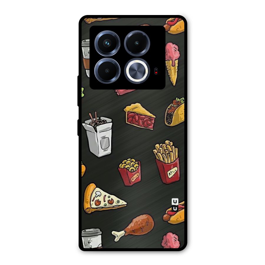 Foodie Pattern Metal Back Case for Infinix Note 40 5G