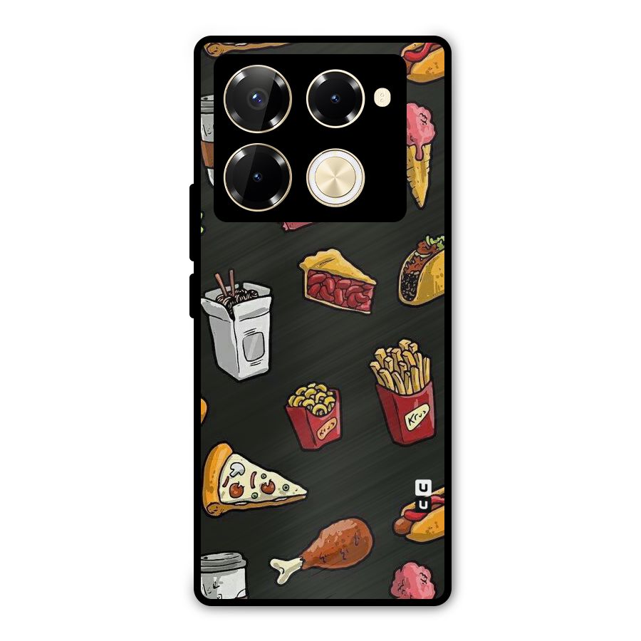 Foodie Pattern Metal Back Case for Infinix Note 40 Pro Plus