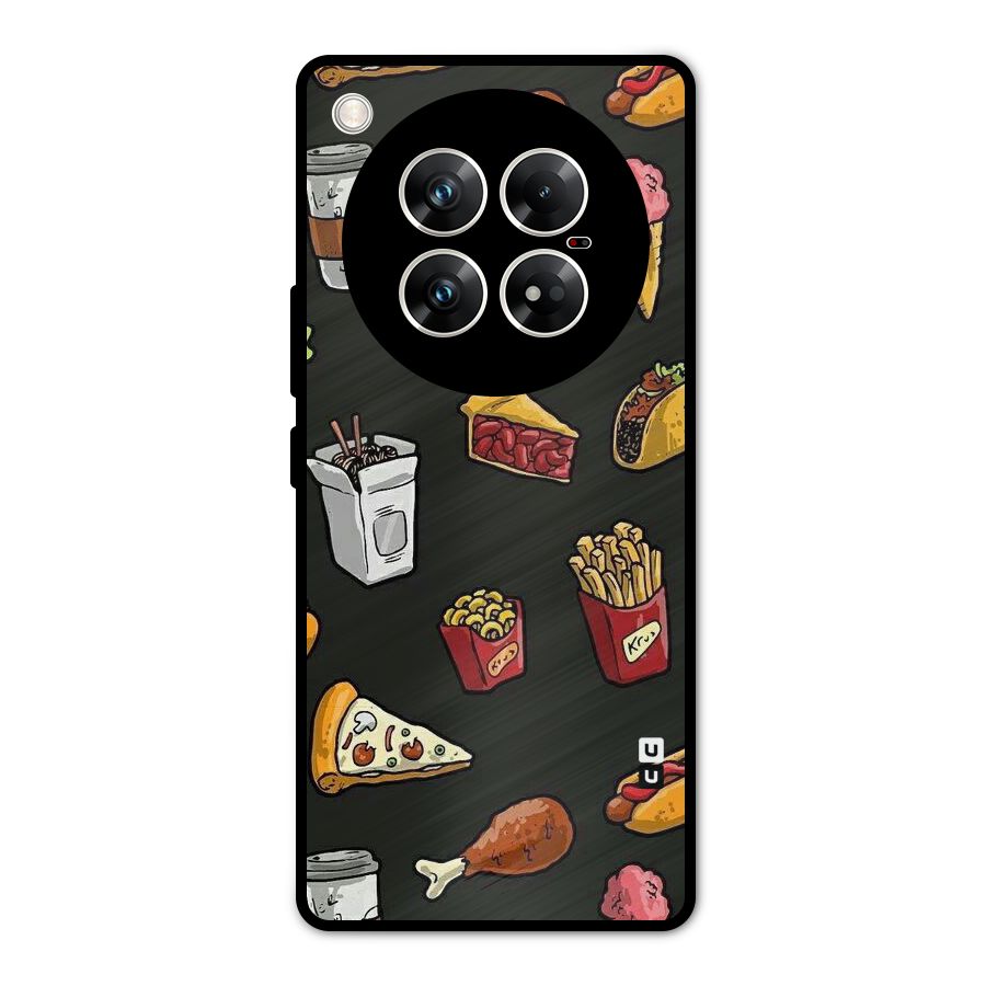 Foodie Pattern Metal Back Case for Infinix Zero 40 5G