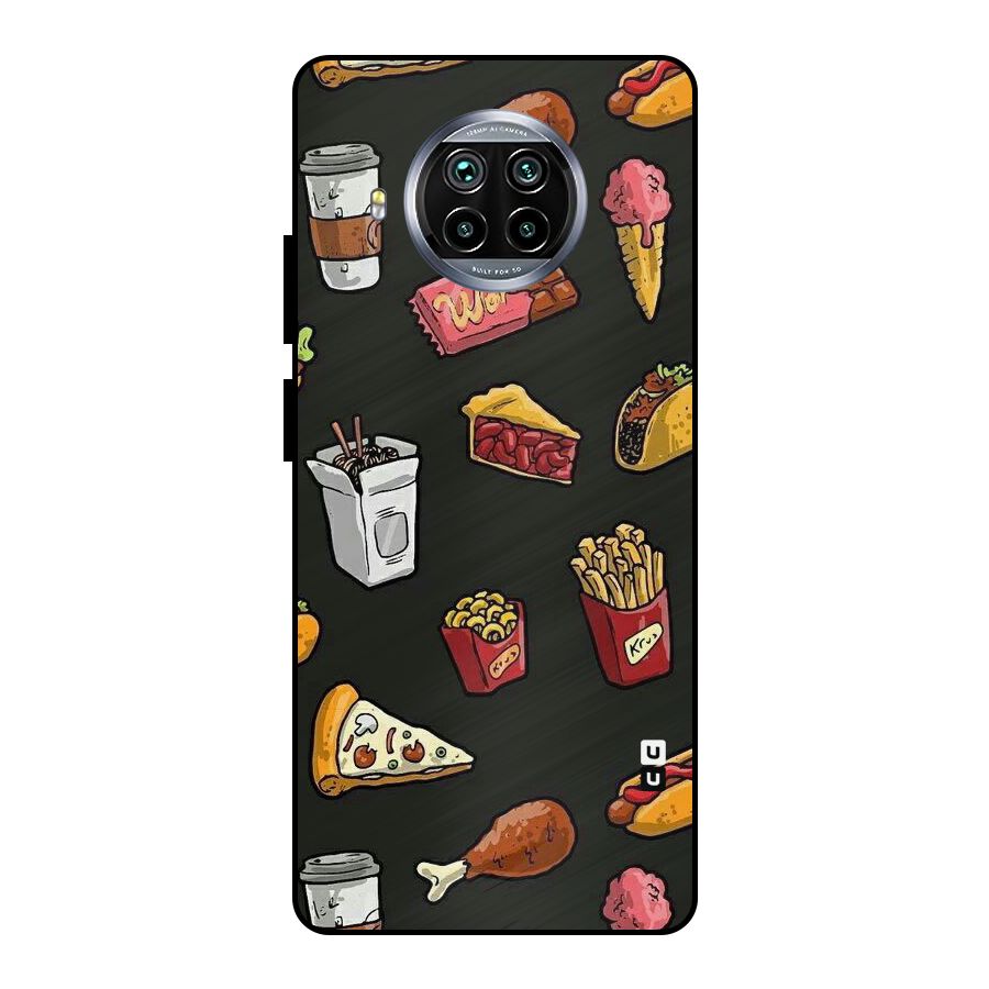 Foodie Pattern Metal Back Case for Mi 10i