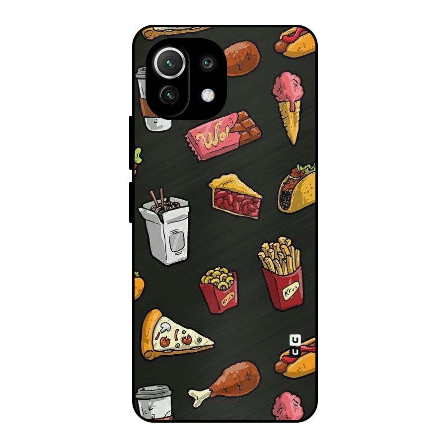 Foodie Pattern Metal Back Case for Mi 11 Lite NE 5G