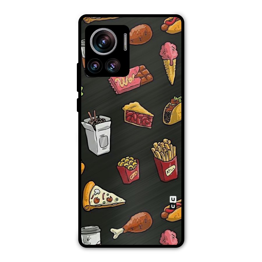 Foodie Pattern Metal Back Case for Motorola Edge 30 Ultra