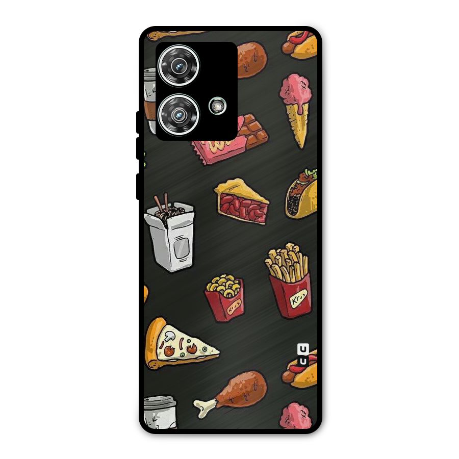 Foodie Pattern Metal Back Case for Motorola Edge 40 Neo