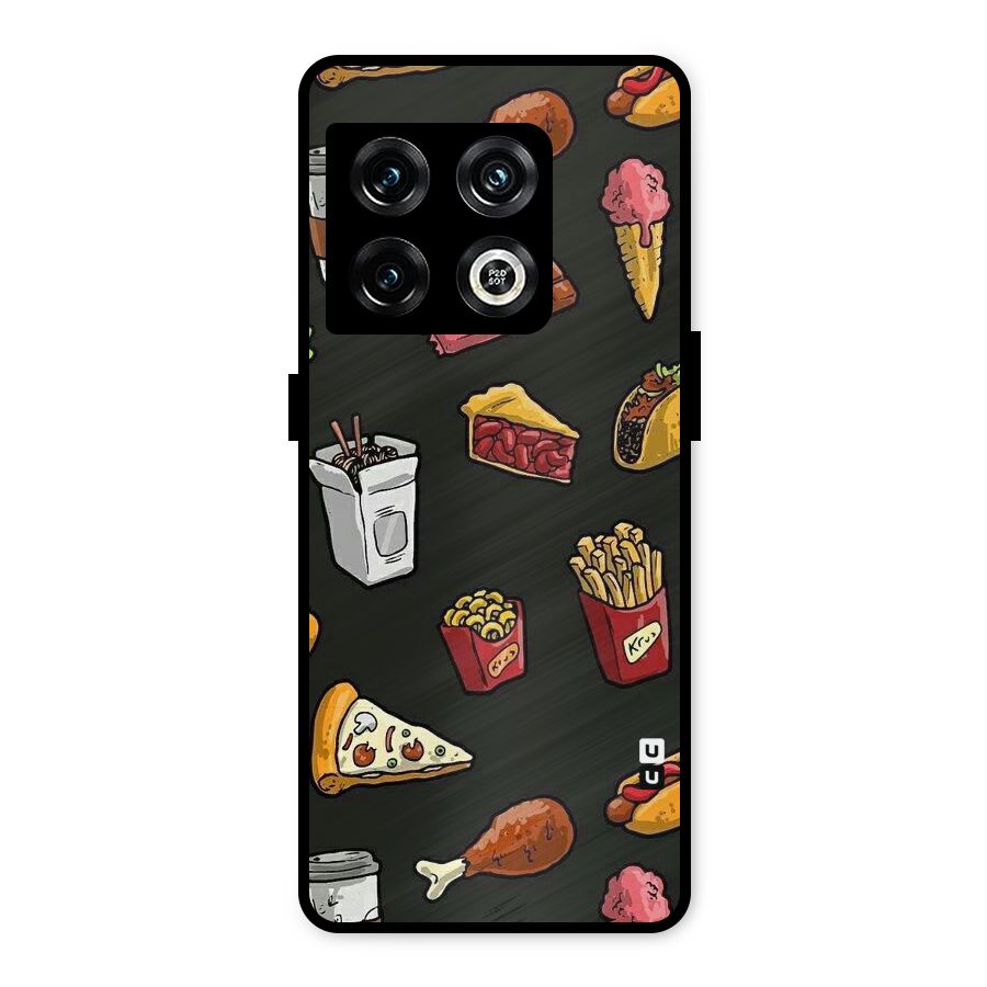 Foodie Pattern Metal Back Case for OnePlus 10 Pro 5G