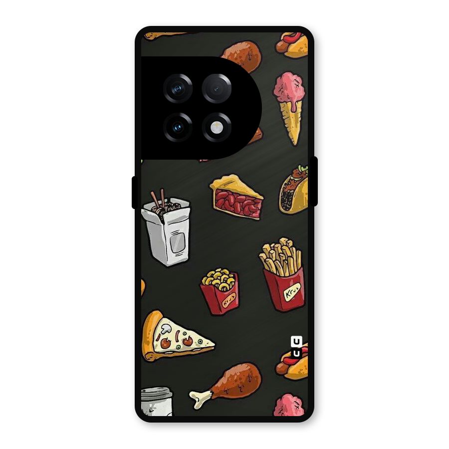 Foodie Pattern Metal Back Case for OnePlus 11R