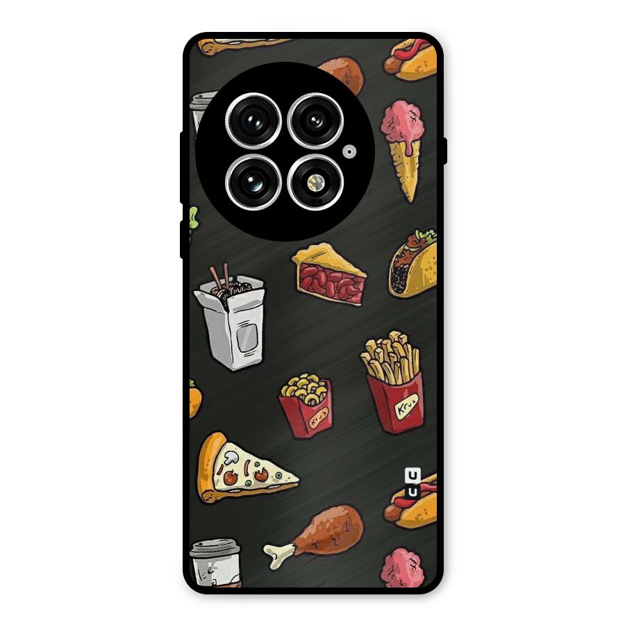 Foodie Pattern Metal Back Case for OnePlus 13