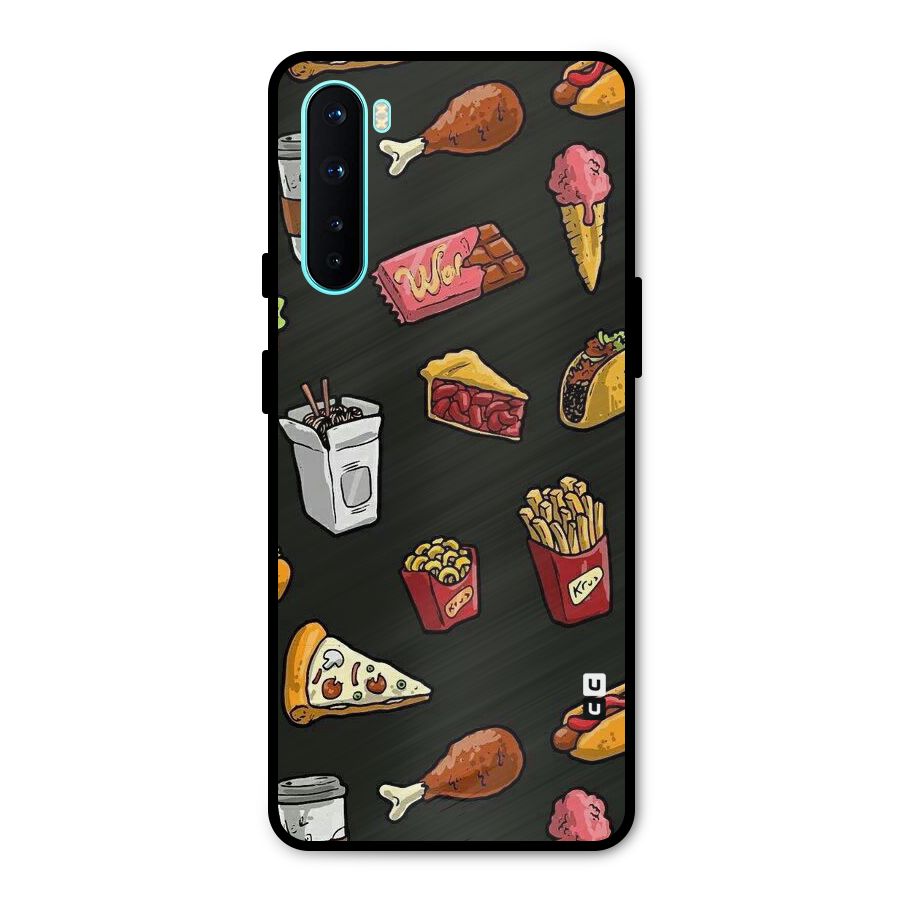 Foodie Pattern Metal Back Case for OnePlus Nord