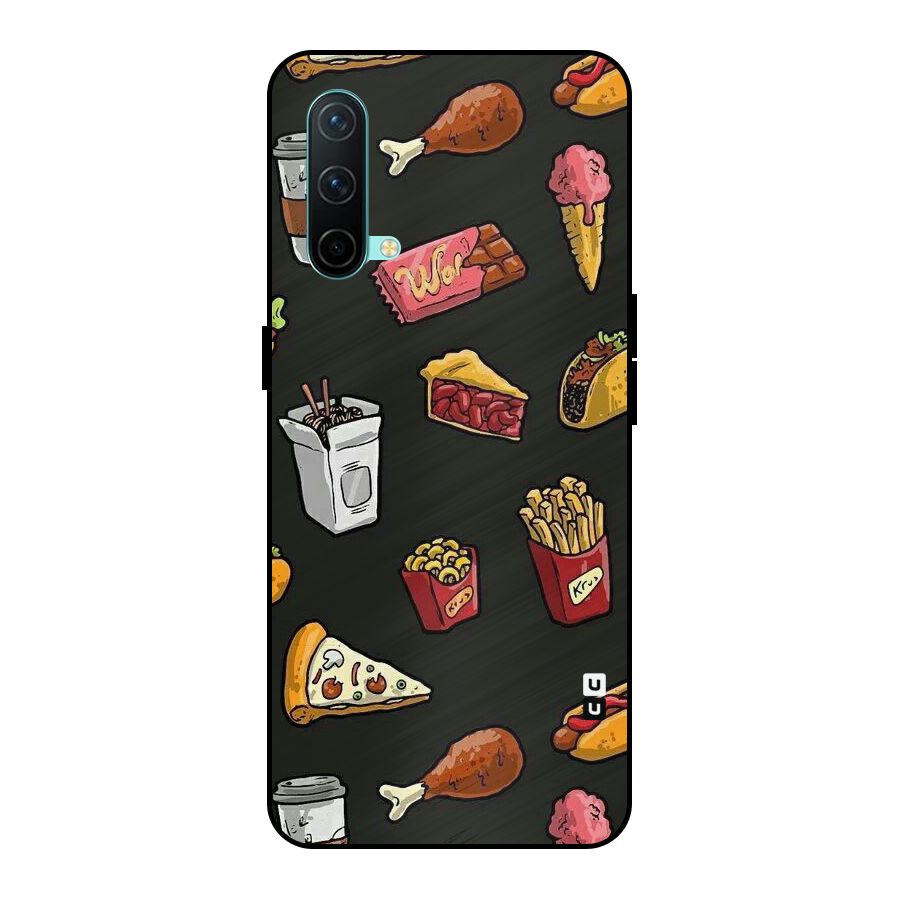 Foodie Pattern Metal Back Case for OnePlus Nord CE 5G