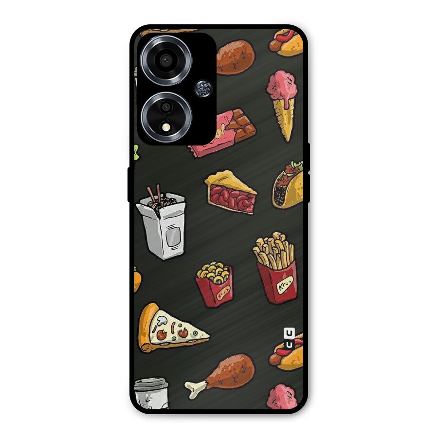 Foodie Pattern Metal Back Case for Oppo A59