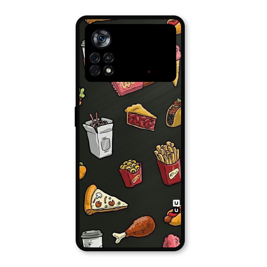 Foodie Pattern Metal Back Case for Poco X4 Pro 5G