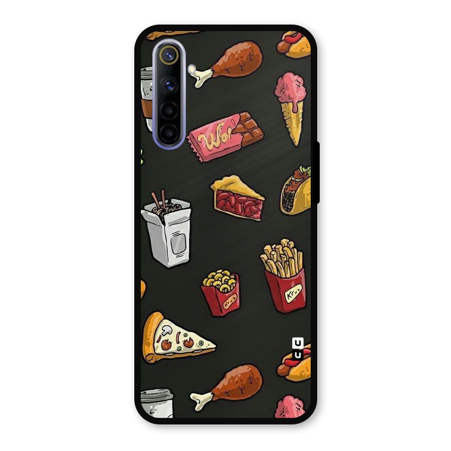 Foodie Pattern Metal Back Case for Realme 6i