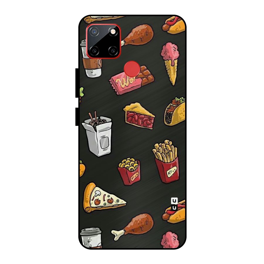 Foodie Pattern Metal Back Case for Realme C12