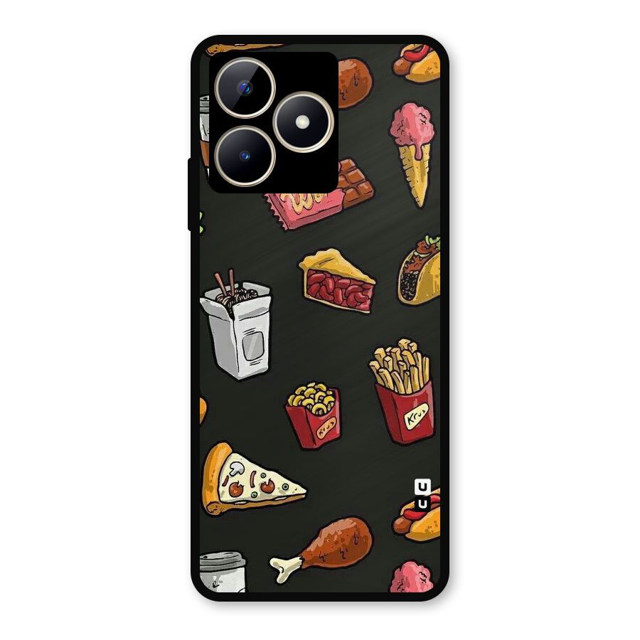 Foodie Pattern Metal Back Case for Realme C53