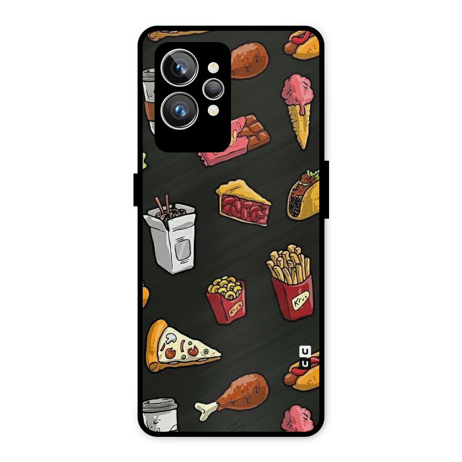 Foodie Pattern Metal Back Case for Realme GT2 Pro