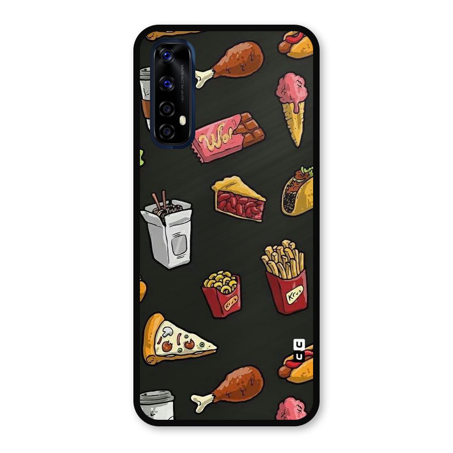 Foodie Pattern Metal Back Case for Realme Narzo 20 Pro