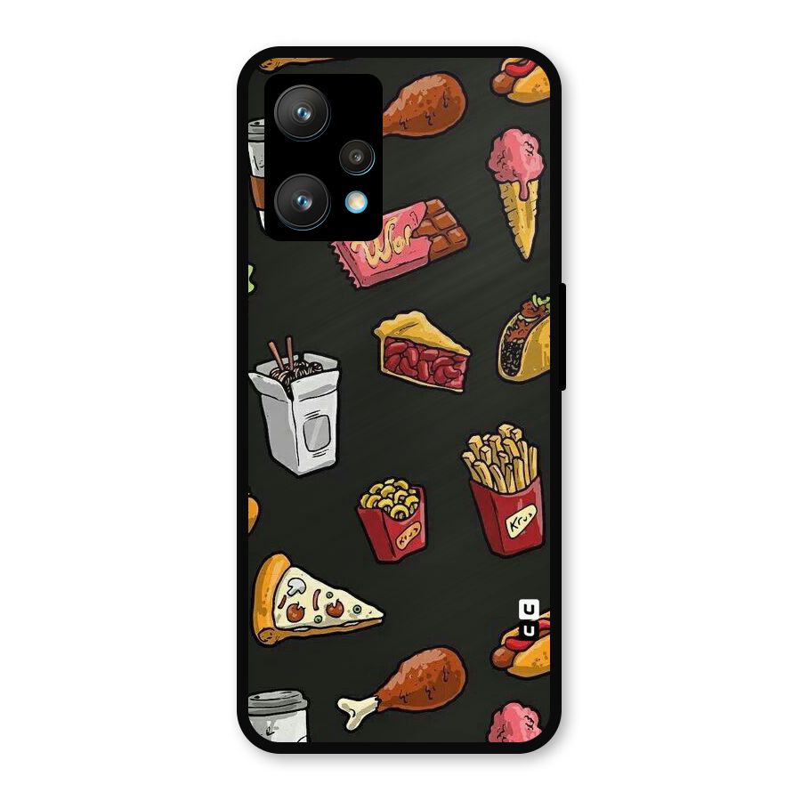 Foodie Pattern Metal Back Case for Realme Narzo 50 Pro