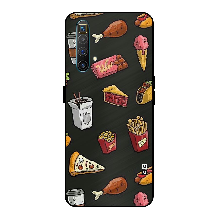 Foodie Pattern Metal Back Case for Realme X3 SuperZoom