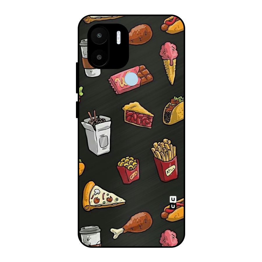 Foodie Pattern Metal Back Case for Redmi A2+