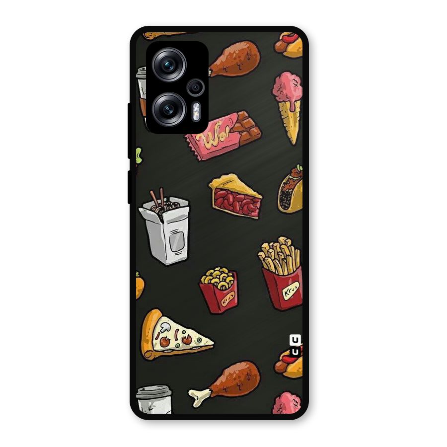 Foodie Pattern Metal Back Case for Redmi K50i