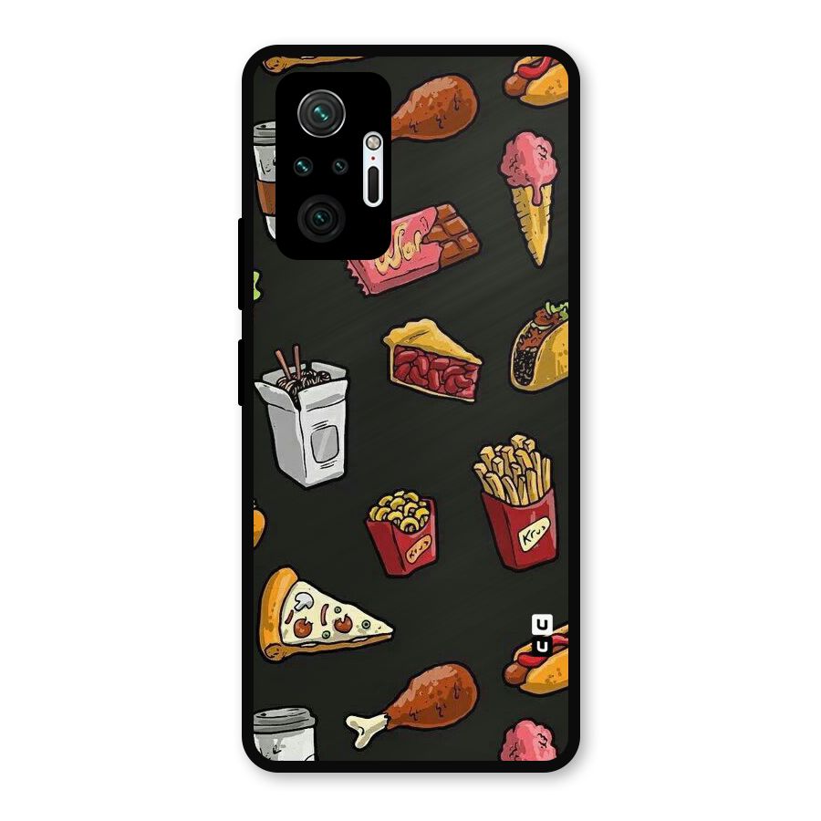 Foodie Pattern Metal Back Case for Redmi Note 10 Pro