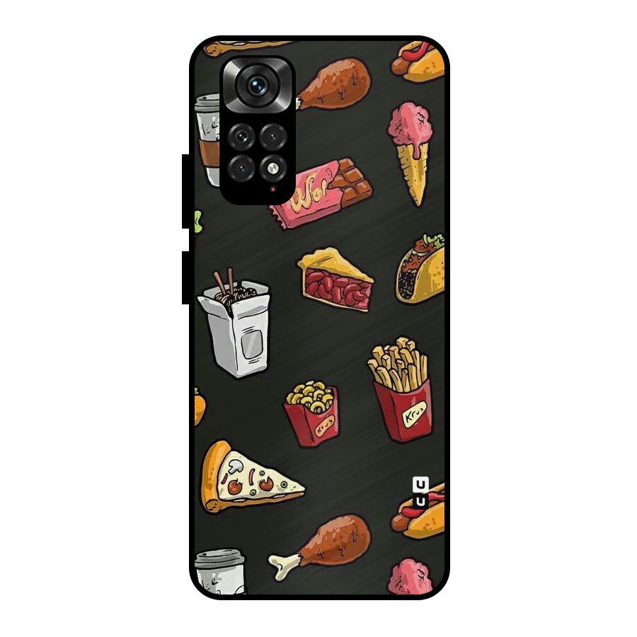 Foodie Pattern Metal Back Case for Redmi Note 11 Pro Plus 5G