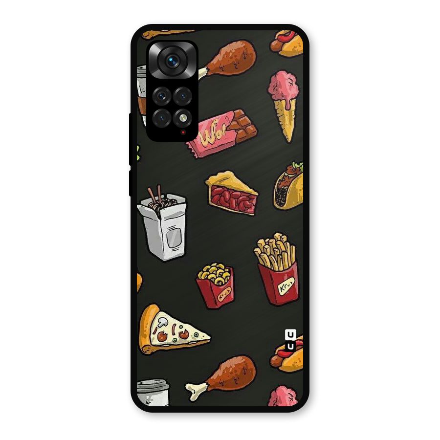 Foodie Pattern Metal Back Case for Redmi Note 11s