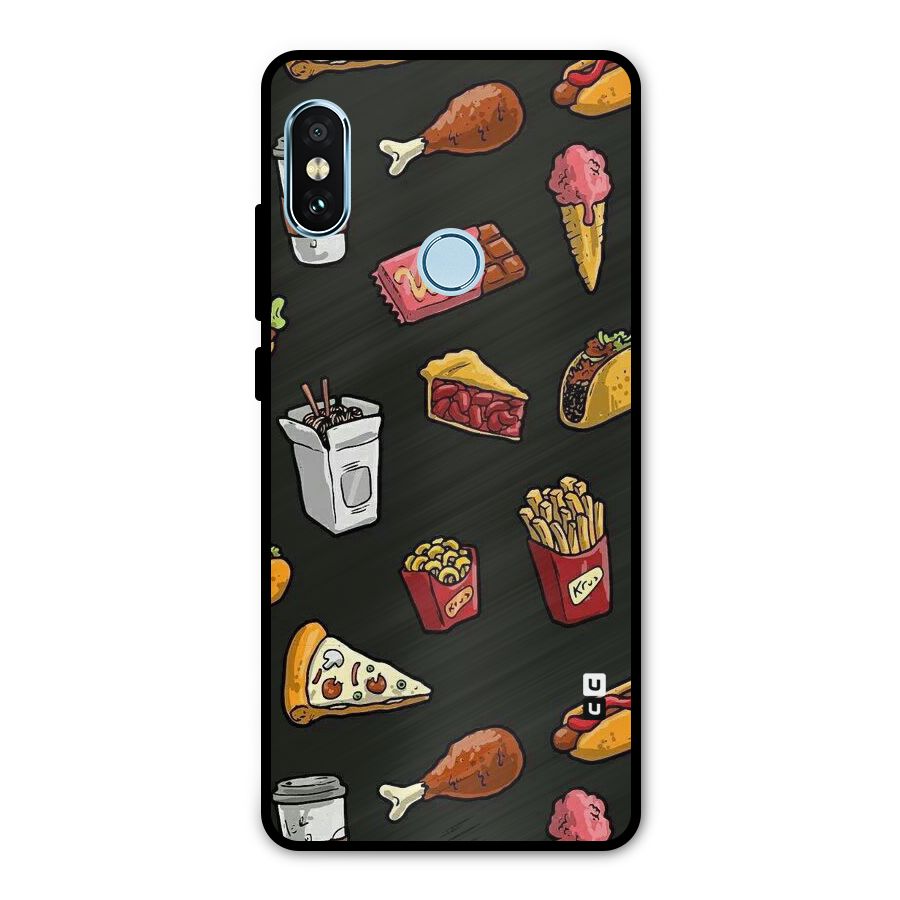 Foodie Pattern Metal Back Case for Redmi Note 5 Pro