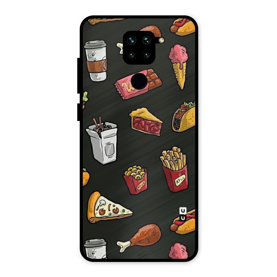 Foodie Pattern Metal Back Case for Redmi Note 9