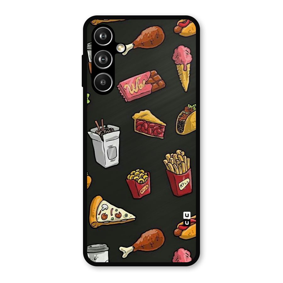 Foodie Pattern Metal Back Case for Samsung Galaxy M54