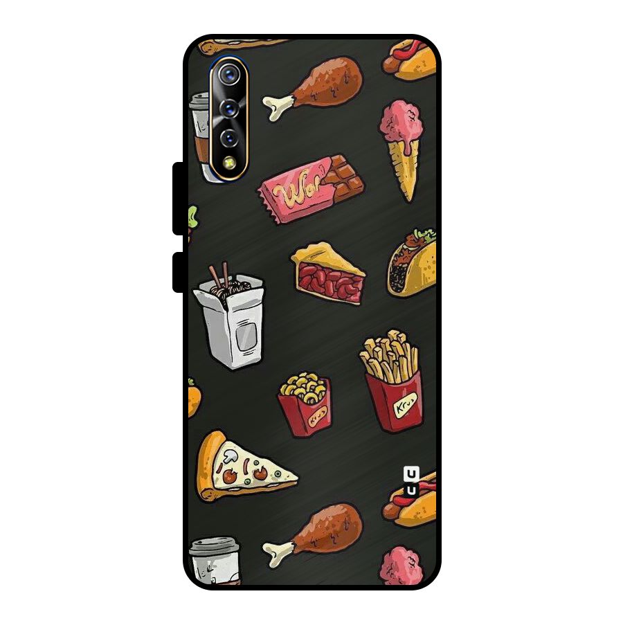 Foodie Pattern Metal Back Case for Vivo S1