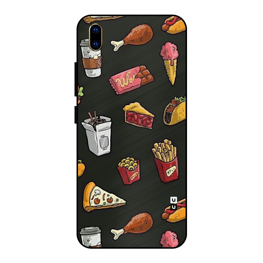 Foodie Pattern Metal Back Case for Vivo V11 Pro