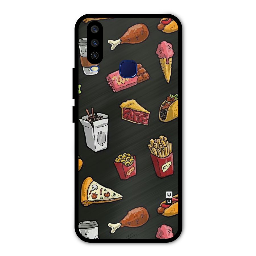 Foodie Pattern Metal Back Case for Vivo V17