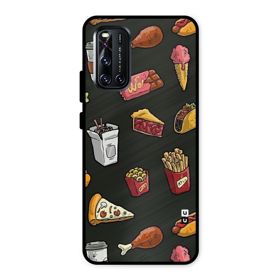 Foodie Pattern Metal Back Case for Vivo V19