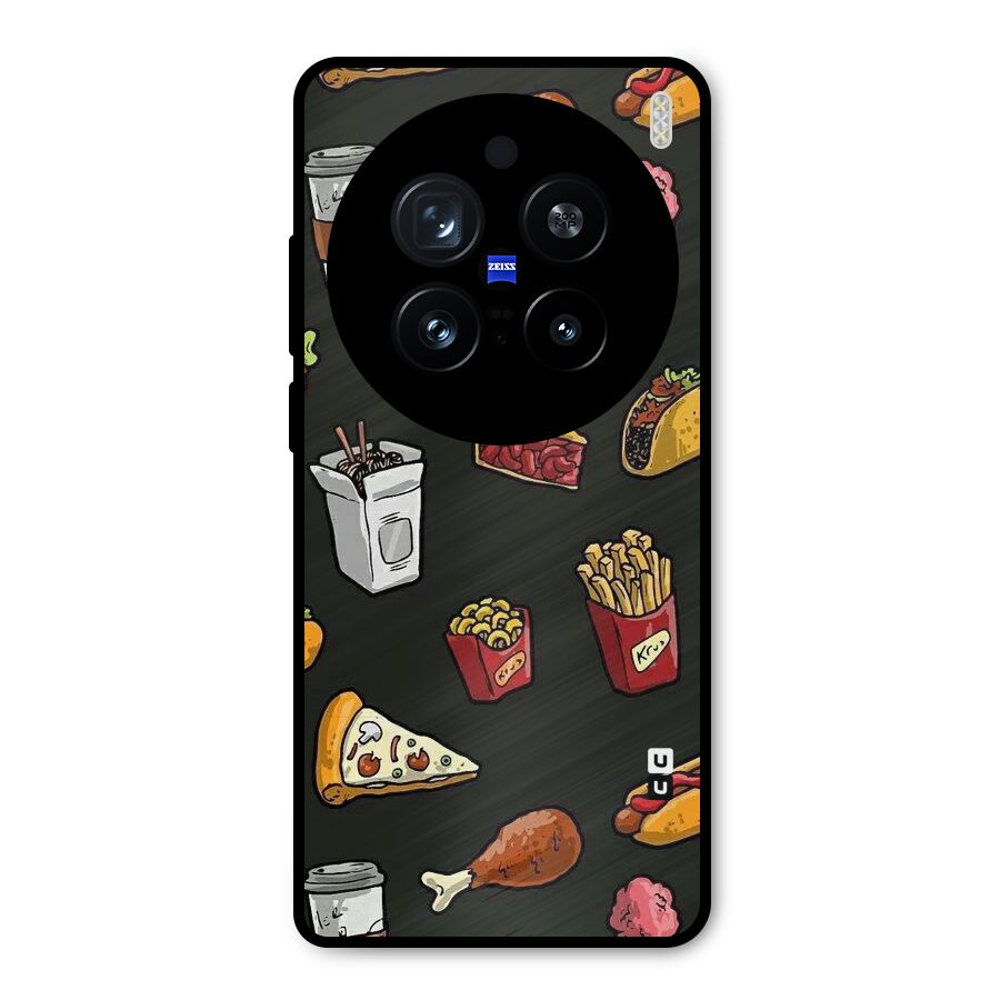 Foodie Pattern Metal Back Case for Vivo X200 Pro