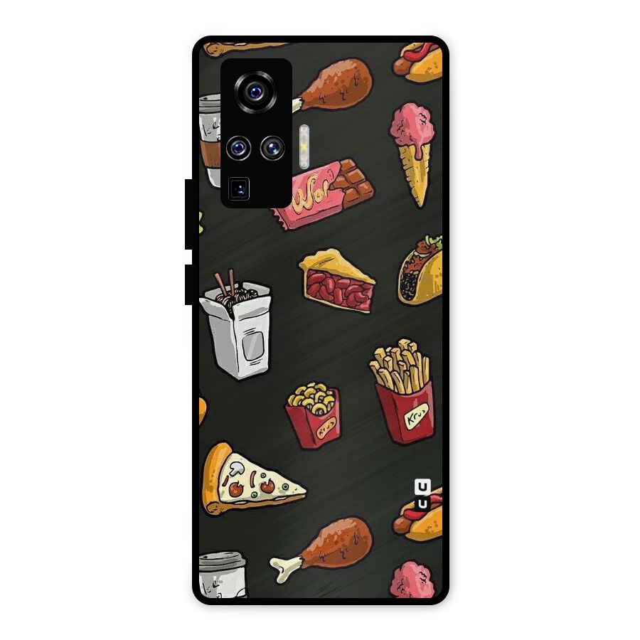 Foodie Pattern Metal Back Case for Vivo X50 Pro