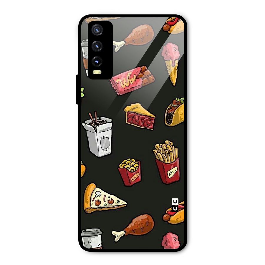 Foodie Pattern Metal Back Case for Vivo Y20i