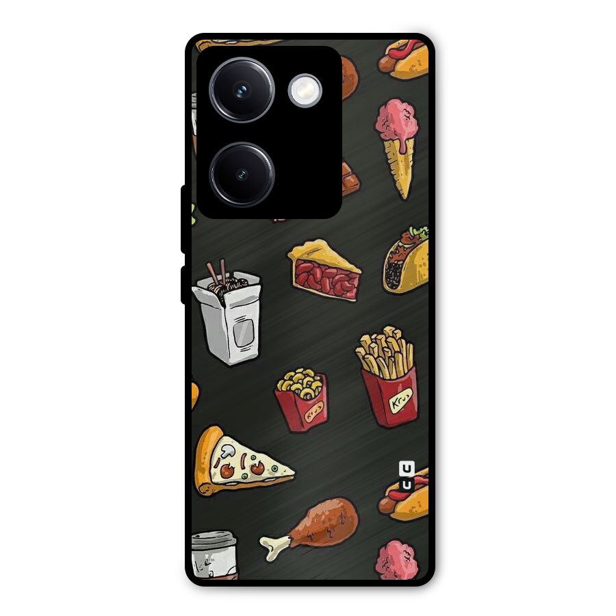Foodie Pattern Metal Back Case for Vivo Y300 Plus