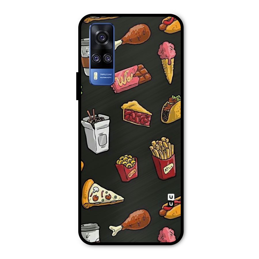 Foodie Pattern Metal Back Case for Vivo Y31