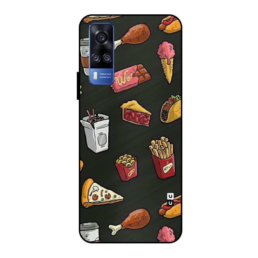 Foodie Pattern Metal Back Case for Vivo Y51