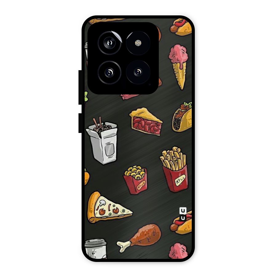 Foodie Pattern Metal Back Case for Xiaomi 14