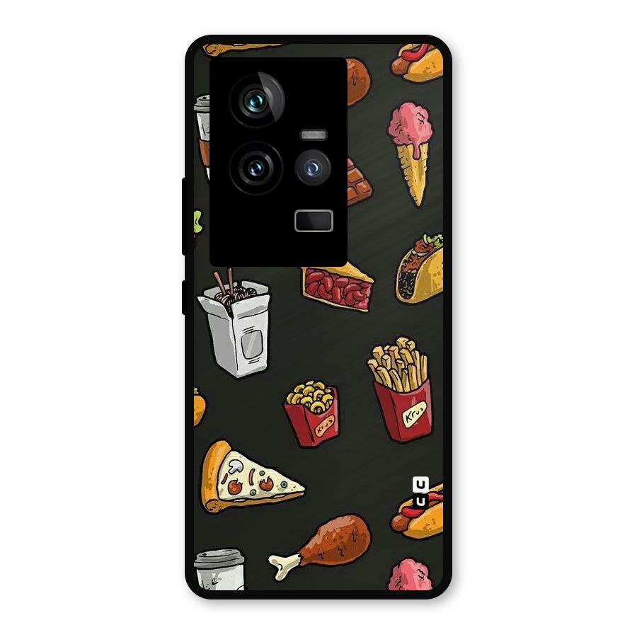 Foodie Pattern Metal Back Case for iQOO 11 5G