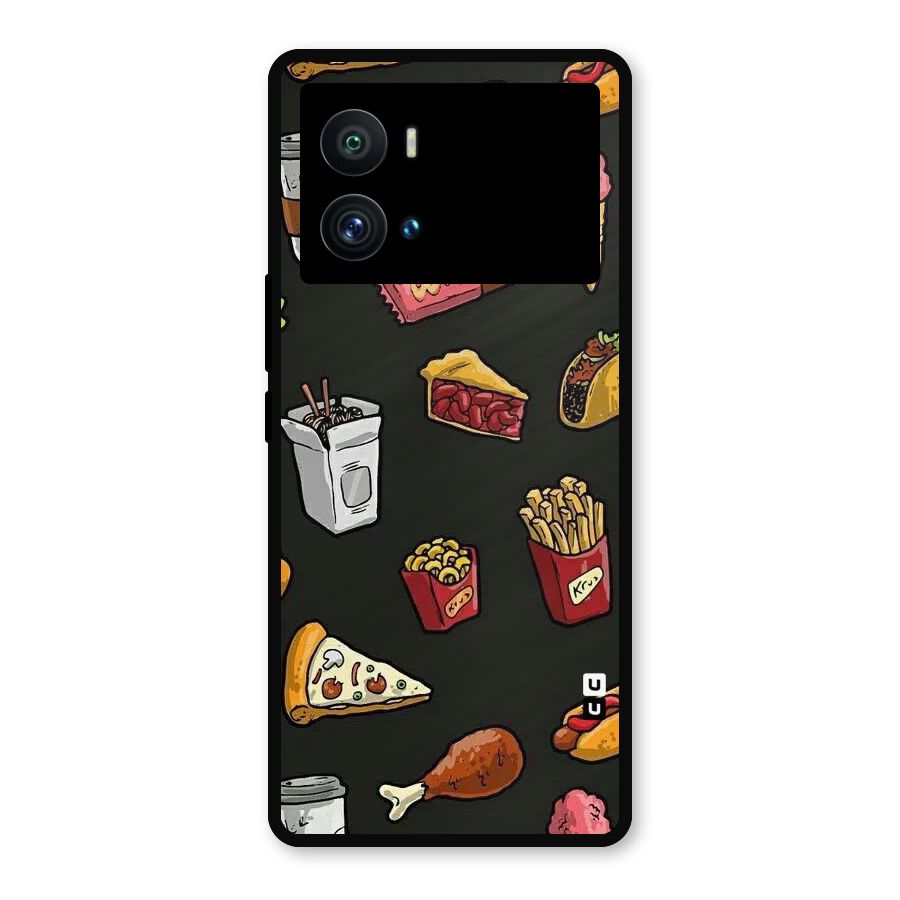 Foodie Pattern Metal Back Case for iQOO 9 Pro