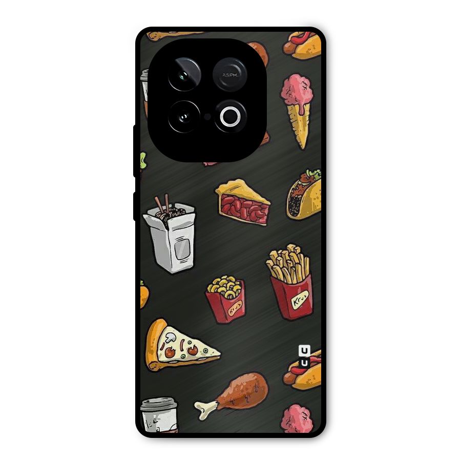 Foodie Pattern Metal Back Case for iQOO Neo 10