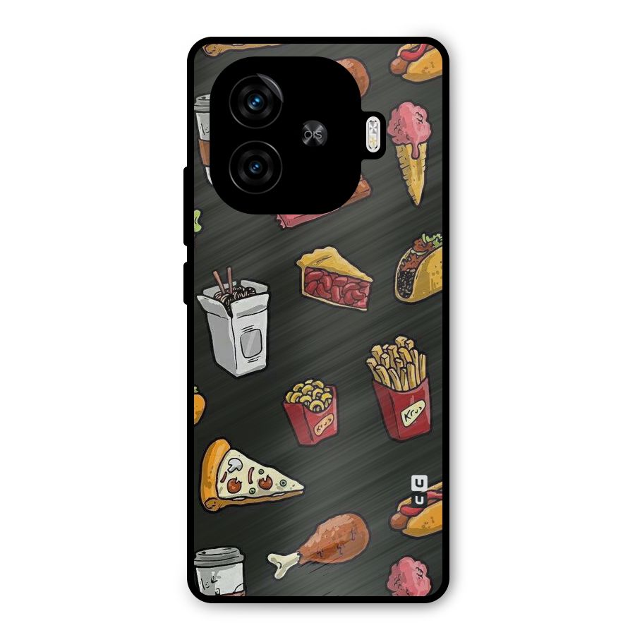 Foodie Pattern Metal Back Case for iQOO Neo 10R