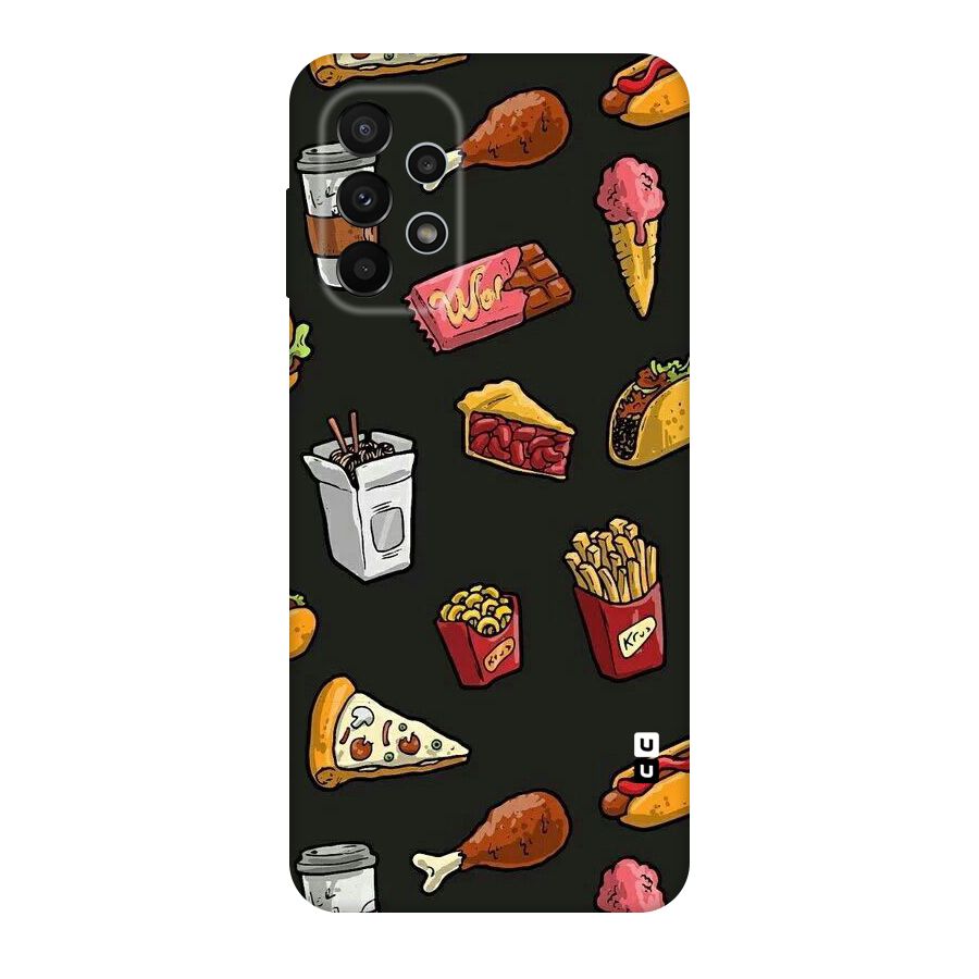 Foodie Pattern Original Polycarbonate Back Case for Galaxy A23