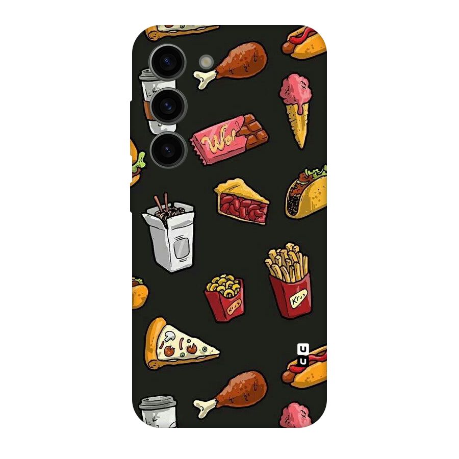 Foodie Pattern Original Polycarbonate Back Case for Galaxy S23