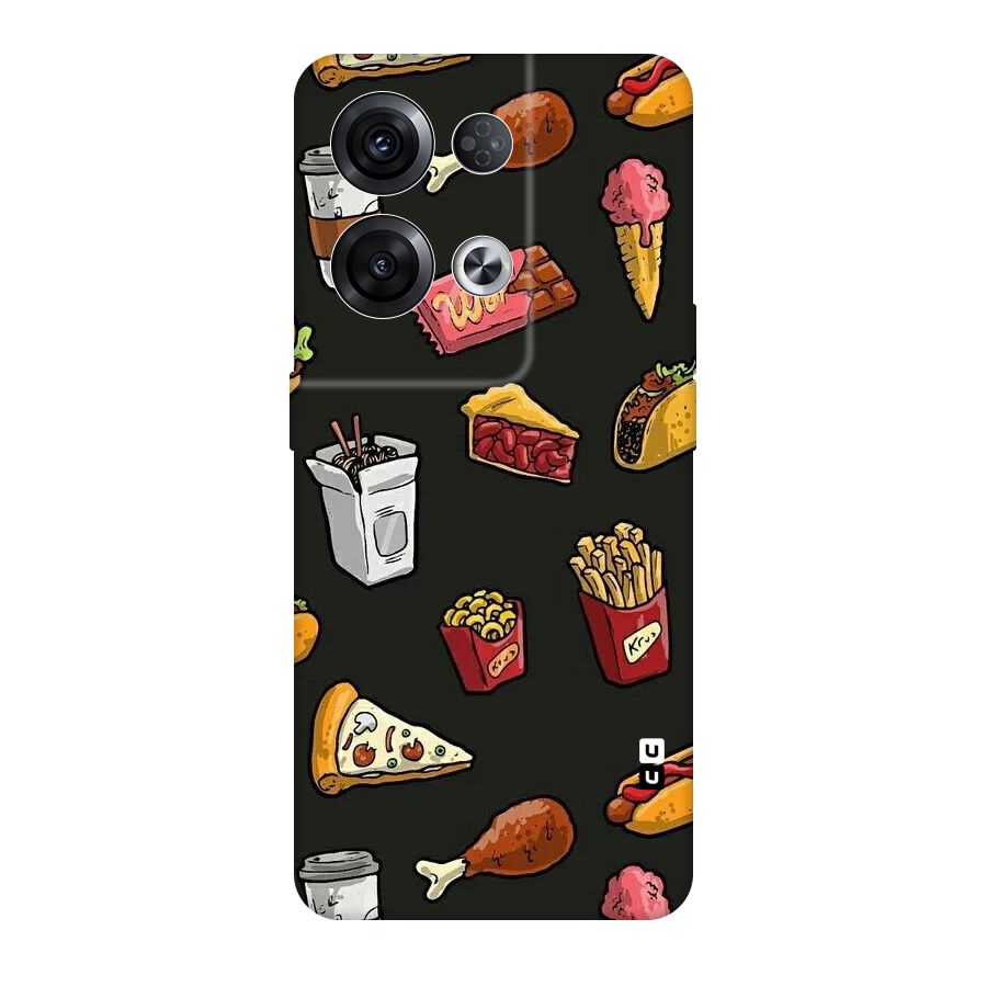 Foodie Pattern Original Polycarbonate Back Case for Oppo Reno8 Pro 5G