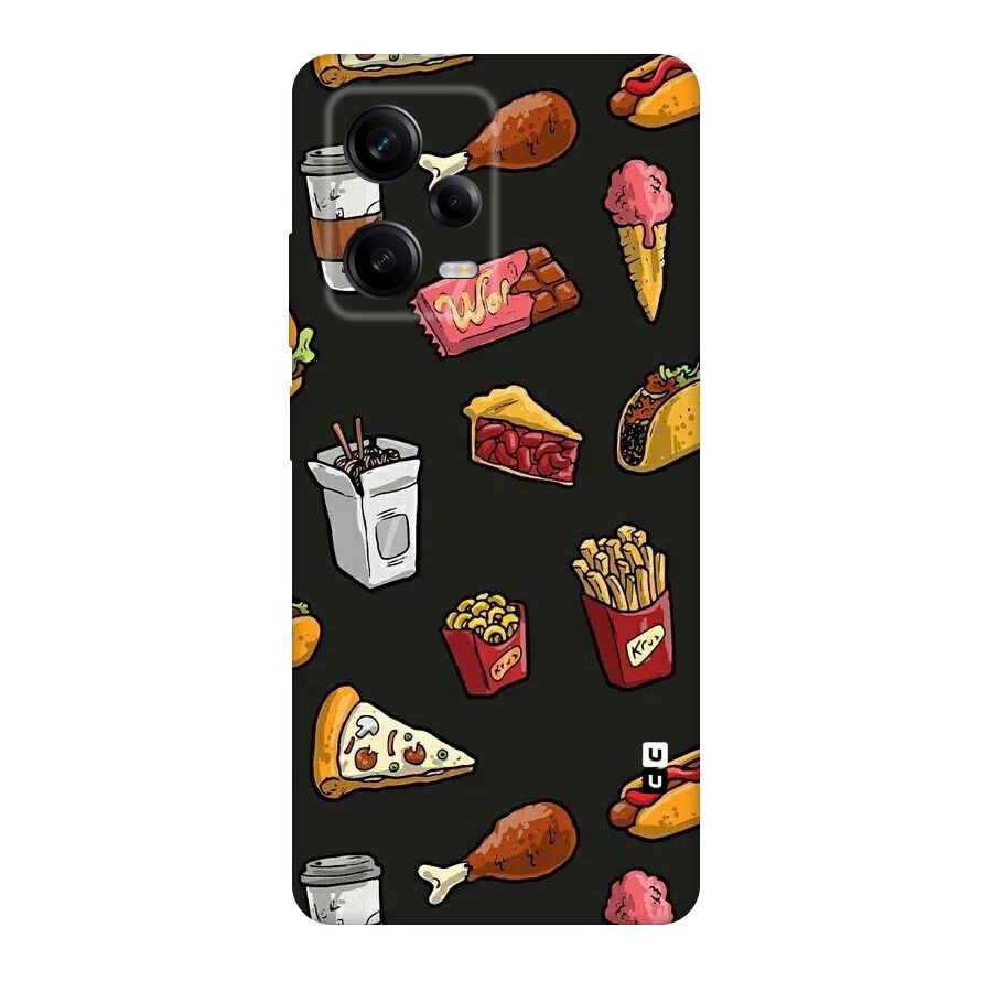 Foodie Pattern Original Polycarbonate Back Case for Redmi Note 12 Pro