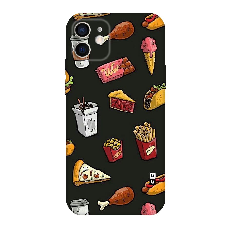 Foodie Pattern Original Polycarbonate Back Case for iPhone 12