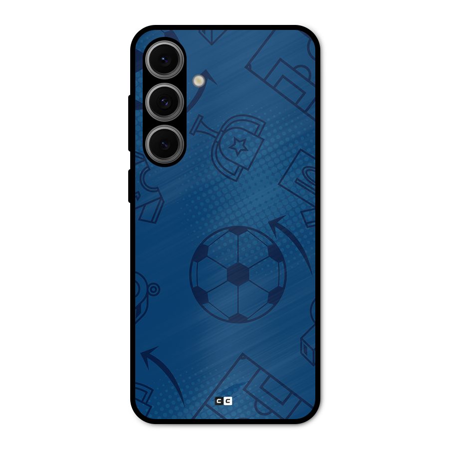 Football Texture Metal Back Case for Galaxy S24 FE